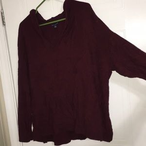 Maroon, aztec detailed sweater